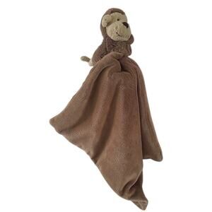 Little Jellycat Bashful Monkey Lovey Security Blanket Lovie Tan Brown Plush 12"